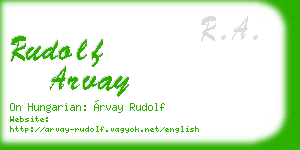 rudolf arvay business card